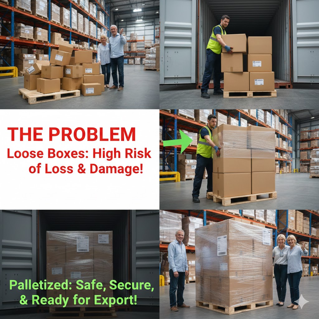 Palletizing in sea freight